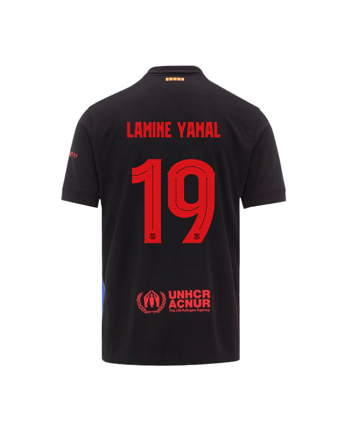 LAMINE YAMAL 19 Barcelona Away Spotify Logo Without Text Jersey 2024/25 - UCL Font