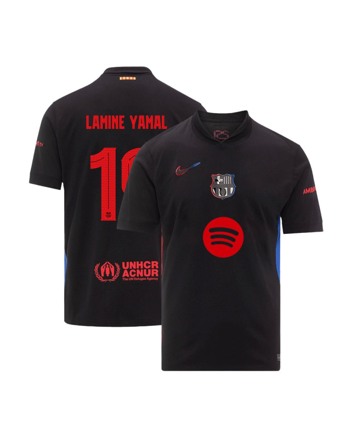 LAMINE YAMAL 19 Barcelona Away Spotify Logo Without Text Jersey 2024/25 - UCL Font