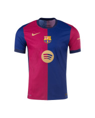 F.DE JONG 21 Barcelona Home Spotify Logo Without Text Match Jersey 2024/25