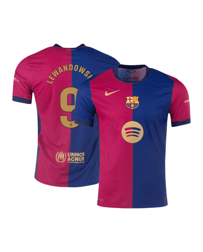 LEWANDOWSKI 9 Barcelona Home Spotify Logo Without Text Match Jersey 2024/25
