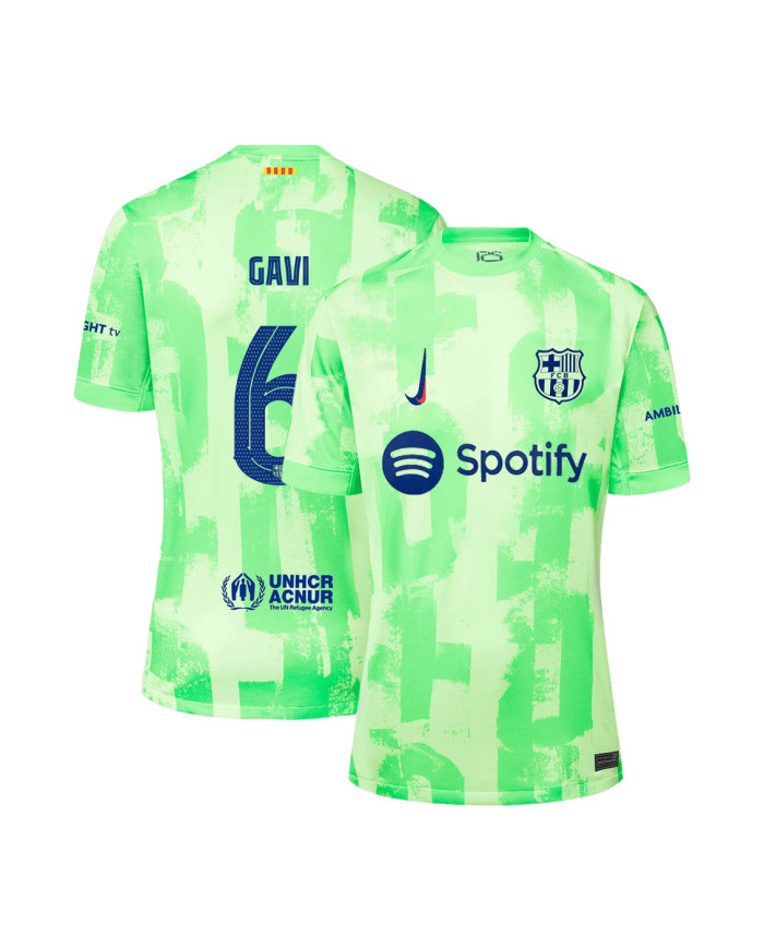 GAVI 6 Barcelona Third Jersey 2024/25 - UCL Font