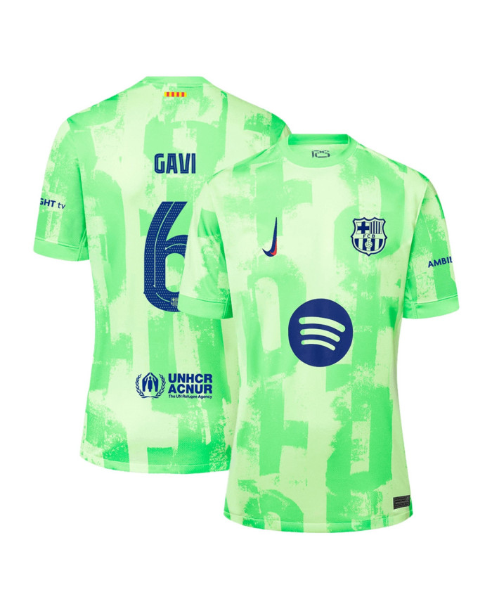 GAVI 6 Barcelona Third Spotify Logo Without Text Jersey 2024/25 - UCL Font
