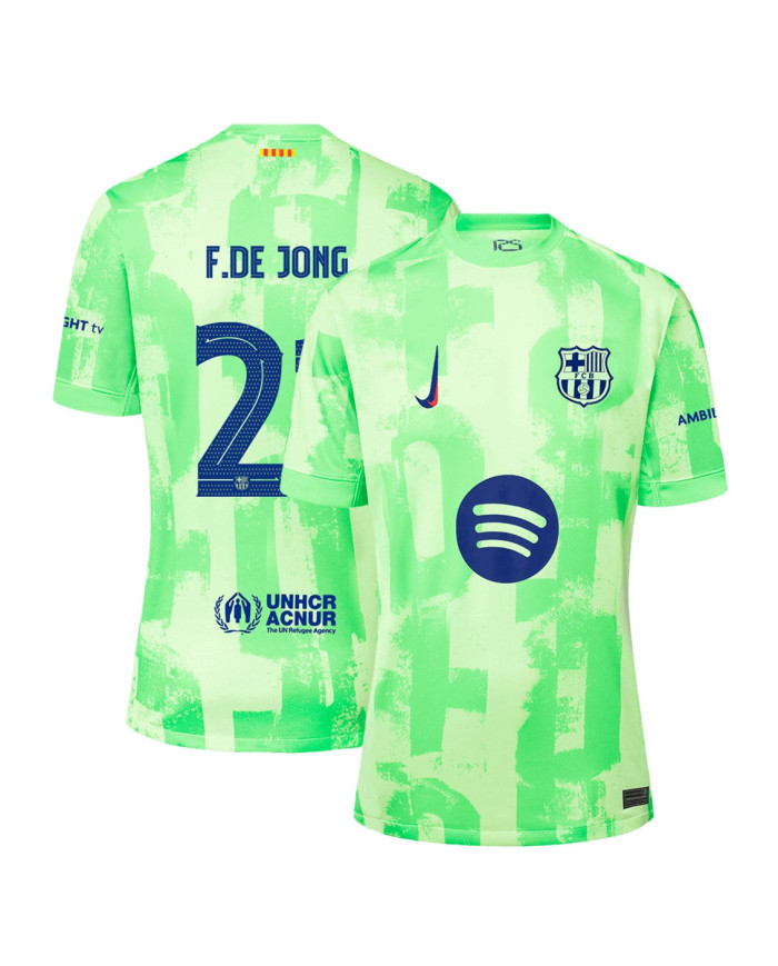 F.DE JONG 21 Barcelona Third Spotify Logo Without Text Jersey 2024/25 - UCL Font