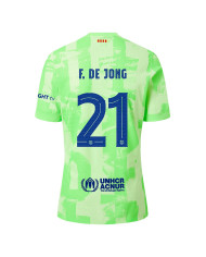 F.DE JONG 21 Barcelona Third Spotify Logo Without Text Match Jersey 2024/25 - UCL Font