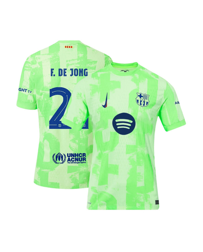 F.DE JONG 21 Barcelona Third Spotify Logo Without Text Match Jersey 2024/25 - UCL Font