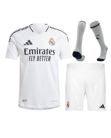 Real Madrid Home Match Jersey+Shorts+Socks Full Kit Player Version 2024/25