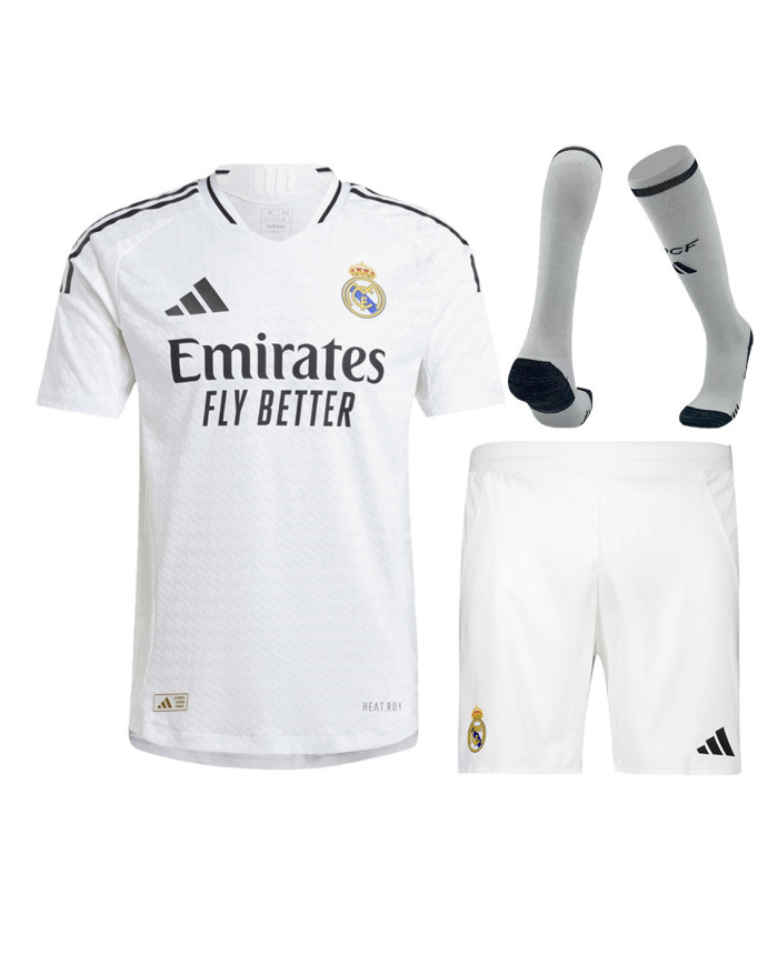 Real Madrid Home Match Jersey+Shorts+Socks Full Kit Player Version 2024/25