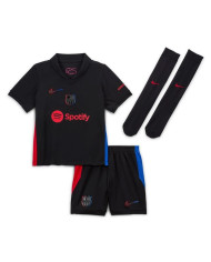 Kids Barcelona Away Spotify Logo Without Text Full Kit 2024/25