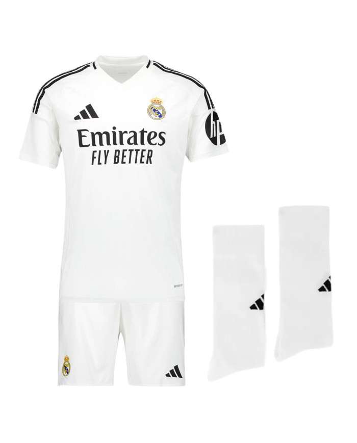 Kids Real Madrid Home Full Jersey Kit 2024/25