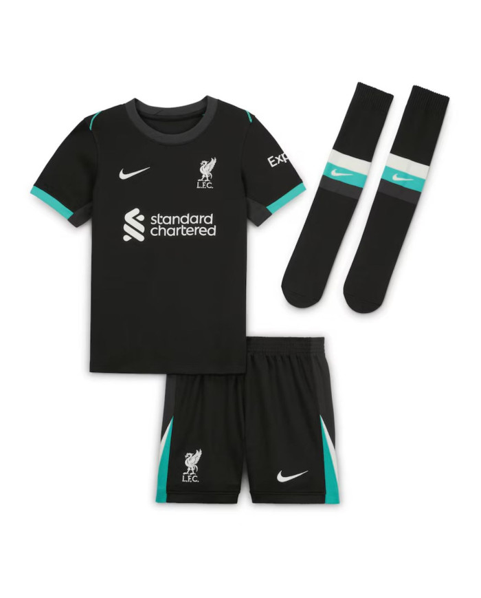 Kids Liverpool Away Full Jersey Kit 2024/25