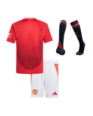 Kids Manchester United Home Full Kit(Jersey+Shorts+Socks) 2024/25