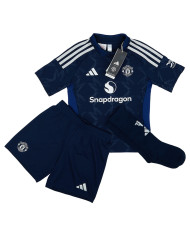 Kids Manchester United Away Full Kit(Jersey+Shorts+Socks) 2024/25