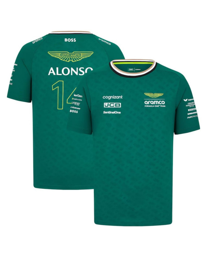 Discount Aston Martin Aramco Cognizant F1 Racing Team Fernando Alonso Driver T-Shirt 2024