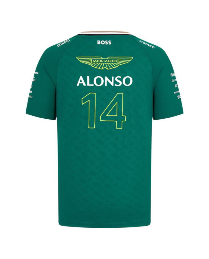 Discount Aston Martin Aramco Cognizant F1 Racing Team Fernando Alonso Driver T-Shirt 2024