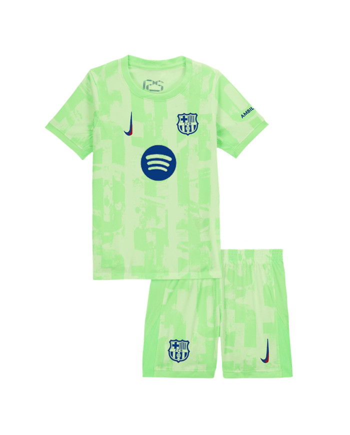 Kids Barcelona Third Spotify Logo Without Text Jersey Kit 2024/25