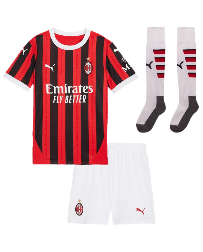Kids AC Milan Home Full Kit(Jersey+Shorts+Socks) 2024/25