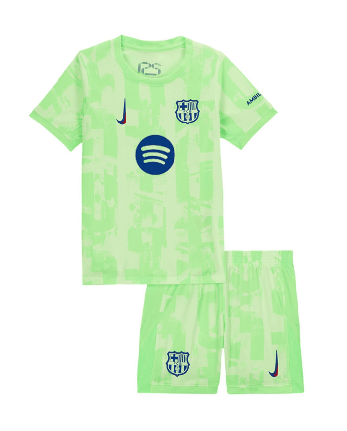 Kids Barcelona Third Spotify Logo Without Text Jersey Kit 2024/25