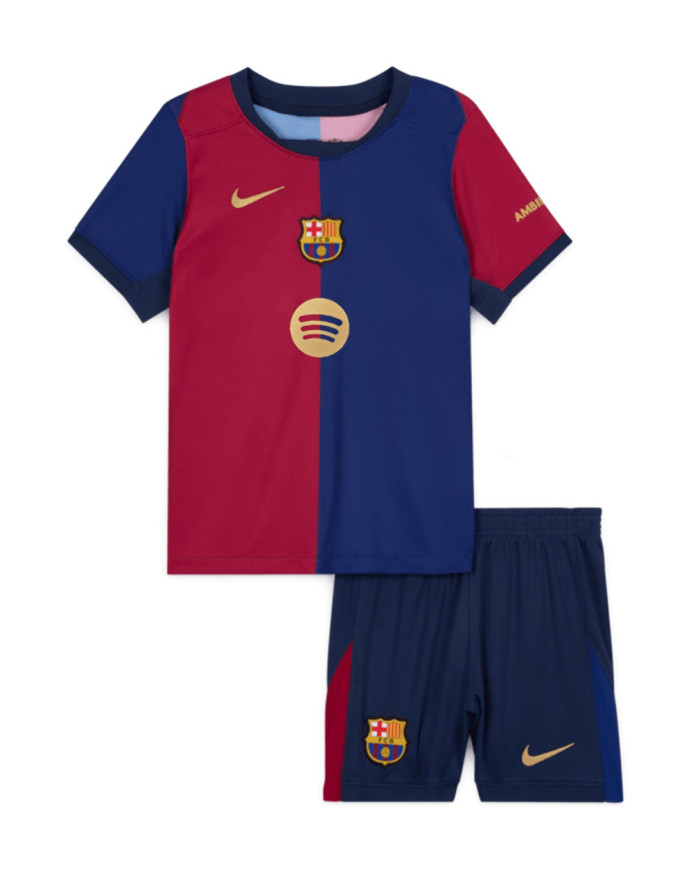 Kids Barcelona Home Spotify Logo Without Text Jersey Kit 2024/25