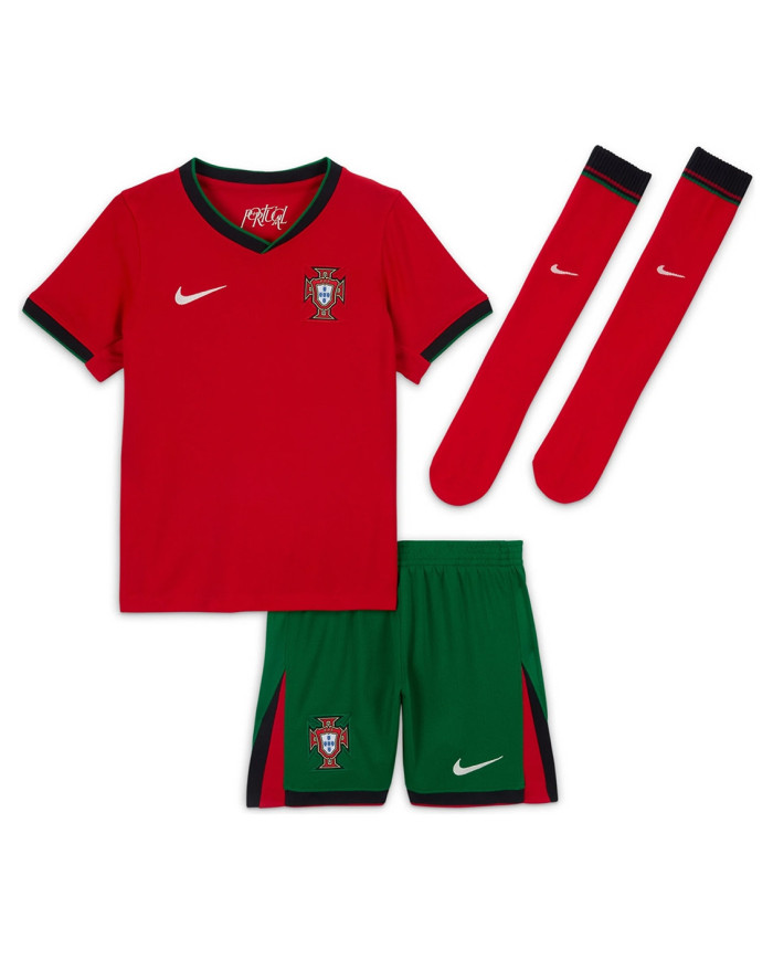 Kids Portugal Home Full Jersey Kit Euro 2024