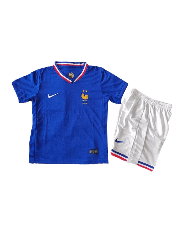 Kids France Home Full Jersey Kit Euro 2024