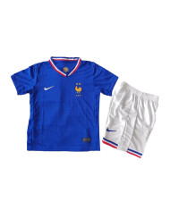 Kids France Home Full Jersey Kit Euro 2024