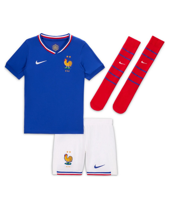 Kids France Home Full Jersey Kit Euro 2024